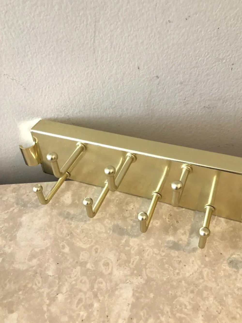 Tie Belt & Scarf Valet Garment Pull-out Rod in Polished Brass for Closet hanging